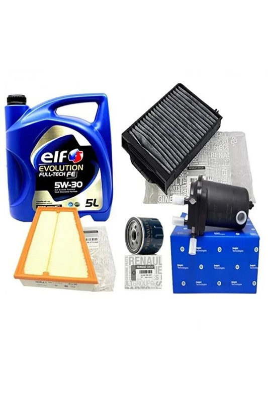 Renault Megane 2 1.5 dci Bakım Filtre Seti 2003-2006 ELF 5W30 5LT